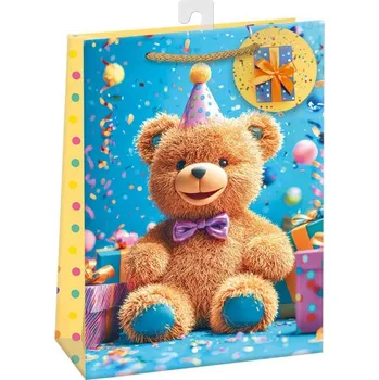 Deštník Argus Taška dárková medvídek 23x32x13cm papírová lesklá