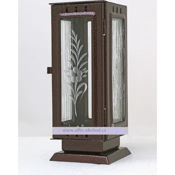 Smuteční dekorace Svítilna na hrob standart staroměď