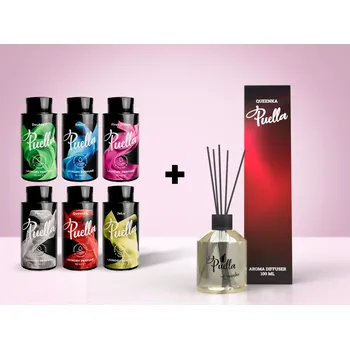 Vonný olej Puella Výhodný set: parfémy na 60 praní + 100 ml vonný difuzér POUZE ZA 75 KČ