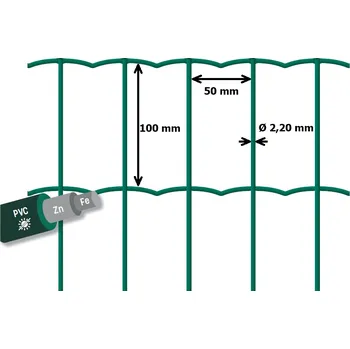 Pletivo Svařované pletivo, drát 2,2 mm, oko 100x50, výška 80 cm, 25 m, zelená