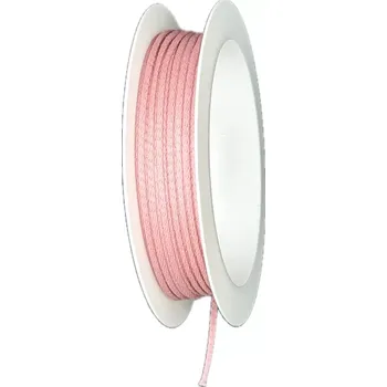 Stuha Dekorační provázek Cotton Twine – Soft Pink světle růžový 2mm x 5m (3,-Kč/m) (Světle růžový dekorační provázek, pletený, materiál bavlna, pevný, tenký, matný)