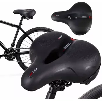 Sedlo na kolo široké cyklistické sedlo z elastické pěny s odrazkou