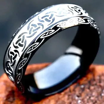 Prsten Prsten SU - 32009 - Černá/Stříbrná/69mm KP-32009