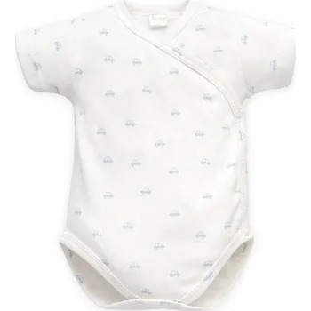 Kojenecký body PINOKIO Body zavinovací krátký rukáv Lovely Day Baby Blue AUTÍČKA - 62