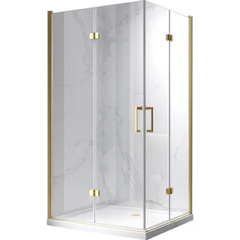 BPS-koupelny Obdélníkový sprchový kout HYD-OK12C 110x80 zlatá/transparent - bez vaničky