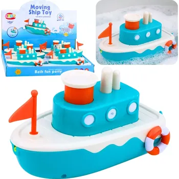 Natahovací koupací loďka s rozstřikem vody – modrá