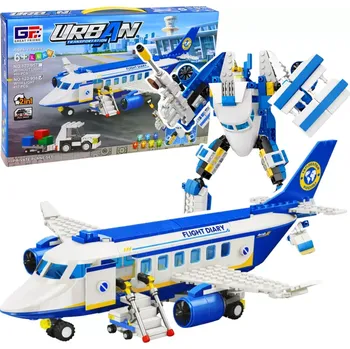 ostatní stavebnice Stavebnice 2v1 osobní letadlo a robot se světly, 417 dílků