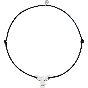 Náramek Náramek Andílek na černé šňůrce ocelový