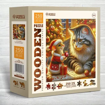 Dětské zboží Wooden city dřevěné puzzle kočka a myš 250 dílků