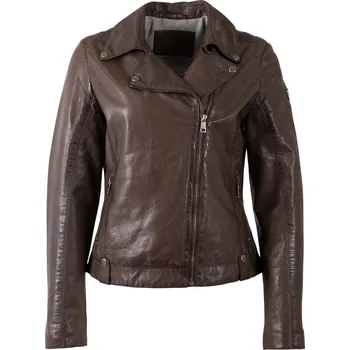 Dámská bunda Dámský hnědý kožený křivák MWXarah DB Velikost XXL