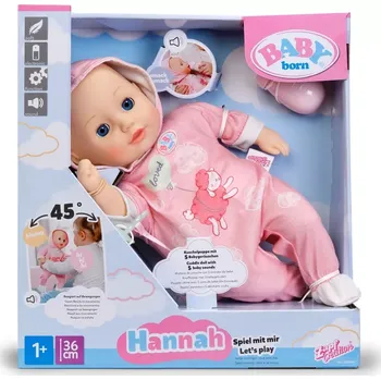 Panenka Baby Born Hannah – pojď si hrát, panenka 36 cm s lahvičkou a dudlíkem