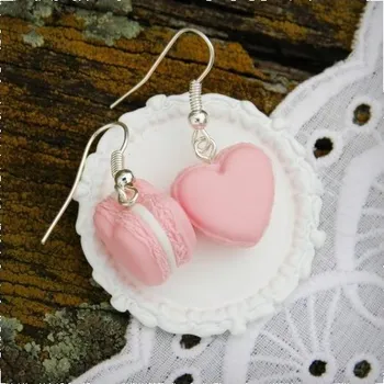 Náušnice CircusMind Sladké náušnice srdíčkové makronky S0336