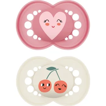 dudlíky MAM Dudlík silikonový Original 6+m (2ks) - růžový/béžový