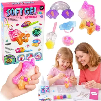 Hračka Kreativní sada soft gel jednorožec – svítící DIY šperky a figurky