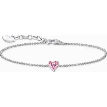 Náramek Thomas Sabo A2157-051-9-L19V Silver bracelet w. pink zirconia heart