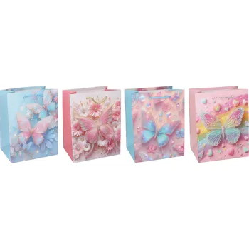 Dárková papírová taška M 26 × 32 × 10 cm – motýl, dětská