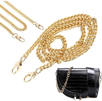 Kabelka Univerzální kovový popruh na kabelku, zlatý, 120 cm, šířka 10 mm