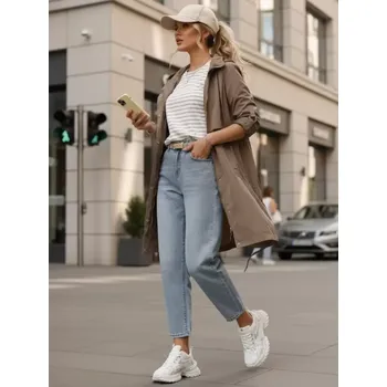 Dámské oblečení Dámský kabát DSTREET TY5558 BÉŽOVÁ XL