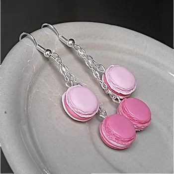 Náušnice CircusMind Sladké náušnice Fimo - růžové makronky S3713