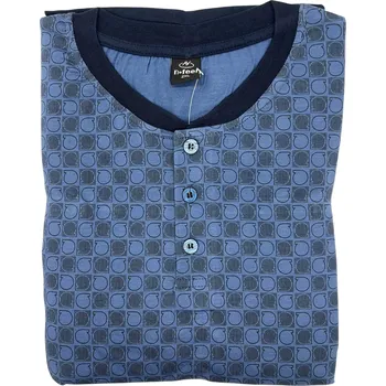 Pánská móda N-feel Pánské bavlněné pyžamo letní komplet ENDE Barva: Tmavě modrá, Velikost: 2XL