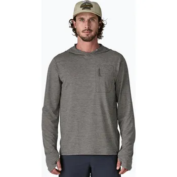Pánská mikina Pánská mikina Patagonia Capilene Cool Sun Hoody forge grey/noble grey x-dye