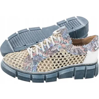 Dámské polobotky DÁMSKÉ KOŽENÉ POLOBOTKY NA ŠNĚROVÁNÍ MACIEJKA 05850-06 MODRÉ 36