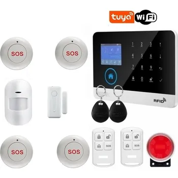 Sada domovního alarmu WiFi GSM alarm PROFI 200 TUYA (1+1) P3 + 4x Tlačítko SOS