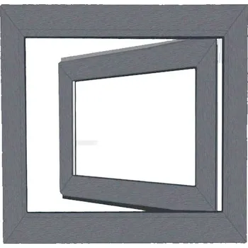 Okno Bravo Plastové okno UNI OS1 50X50 L, bílé/ šedé 9006 - dvojsklo