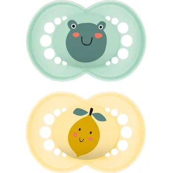 dudlíky MAM Dudlík silikonový Original 6+m (2ks) - mátový/žlutý