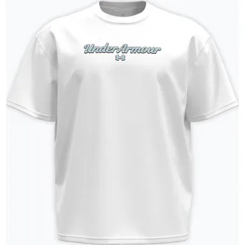 Pánské oblečení Pánské tréninkové tričko Under Armour Heavyweight WM white/blue haze