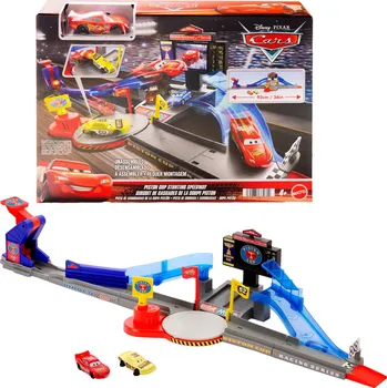 autíčko Kaskadérská dráha Zlatý píst DISNEY PIXAR CARS 90 cm + autíčko McQueena