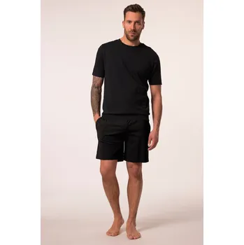 Pánské pyžamo JP1880, Plus size Pyžamo, břišní střih, krátké dvojdílné, do 8XL pro plnoštíhlé nadměrná velikost, 829513100-1452, černý, 3XL, Plus size oblečení, Oblečení pro vysoké muže, Nadměrné velikosti, Oblečení pro plnoštíhlé.