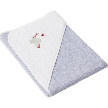 Dětská osuška s kapucí fialovo/bílá s výšivkou Čapí pošta: 75x75cm