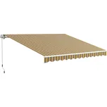 OUTSUNNY Stahovací markýza ruční s nastavitelným sklonem hliníková 350 x 300 cm žlutočerná