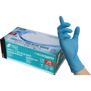 Vyšetřovací rukavice NITRAS Nitrilové rukavice modré - BIG BLUE WAVE 200 ks Velikost: XL (10)