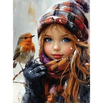 Diamantové malování Diamantové malování – dívka se zrzavými vlasy 30 × 40 cm