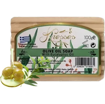Mýdlo KNOSSOS Řecké přírodní olivové mýdlo EUKALYPTOVÝ OLEJ 100 g