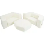 Flumi modulární dětská pohovka z pěny 6 dílů Manšestr, krémová