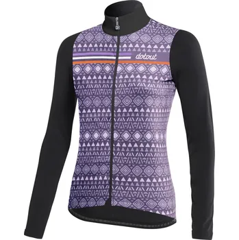 cyklistický dres Dres Dotout dámský s dlouhým rukávem FANATICA WOOL VIOLET-BLACK (A23W511459) Velikost: XL