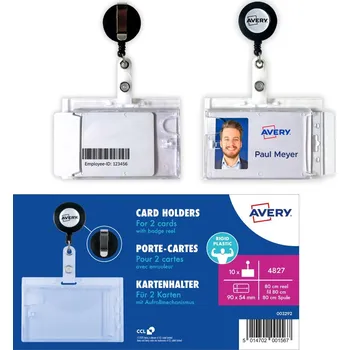 Speciální papír Avery Zweckform 4827 Pouzdra na dvě ID karty s rollerem 90x54 mm, 10 ks, čiré