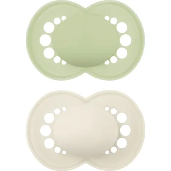 dudlíky MAM Dudlík silikonový Original 16+m (2ks) - zelený/béžový