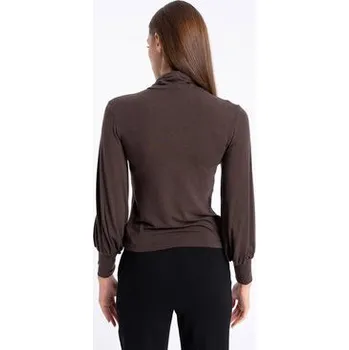 Dámský svetr CLICK Rolák 10-6941 Hnědá Regular Fit 38