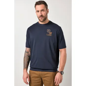 Pánské tričko JP1880, Plus size Tričko JP1880, břišní střih, krátké rukávy, nášivky, do 8XL pro plnoštíhlé nadměrná velikost, 846657130-1455, modrý, 6XL, Plus size oblečení, Oblečení pro vysoké muže, Nadměrné velikosti, Oblečení pro plnoštíhlé.