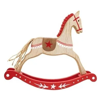 Houpací kůň Kůň houpací dřevěný 19 x 17 cm, červený