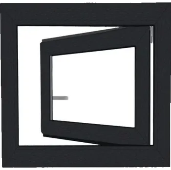 Okno Bravo Plastové okno UNI OS1 90X90 L, bílé/ antracit 7016 - dvojsklo