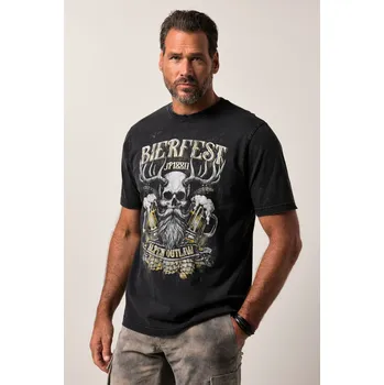 Pánské tričko JP1880, Plus size Tričko JP1880, kolekce tradiční módy, krátké rukávy, kulatý výstřih, potisk, do 8XL pro plnoštíhlé nadměrná velikost, 841288100-1455, černý, 6XL, Plus size oblečení, Oblečení pro vysoké muže, Nadměrné velikosti, Oblečení pro plnoštíhlé.