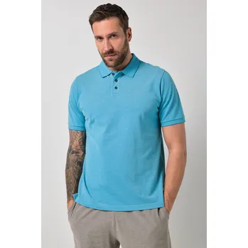 Pánská košile JP1880, Plus size Polokošile JP1880, krátké rukávy, dvoutónové piké, do 8XL pro plnoštíhlé nadměrná velikost, 845202720-1456, modrý, 7XL, Plus size oblečení, Oblečení pro vysoké muže, Nadměrné velikosti, Oblečení pro plnoštíhlé.