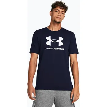 Pánské oblečení Pánské tréninkové tričko Under Armour Sportstyle Logo Update Academy/White