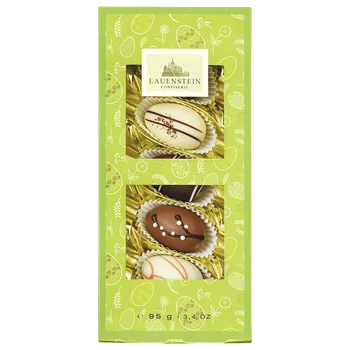 Bonboniéra LAUENSTEIN Bonboniéra - Velikonoce - Dárková krabička s čokoládovými vajíčky 95g