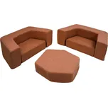 Flumi modulární dětská pohovka z pěny 6 dílů Boucle hnědá